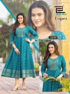 Blue hills lopez anarkali gown kurtis wholesale